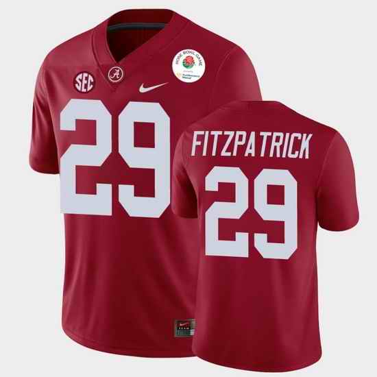 Men Alabama Crimson Tide Minkah Fitzpatrick 2021 Rose Bowl Crimson College Football Jersey